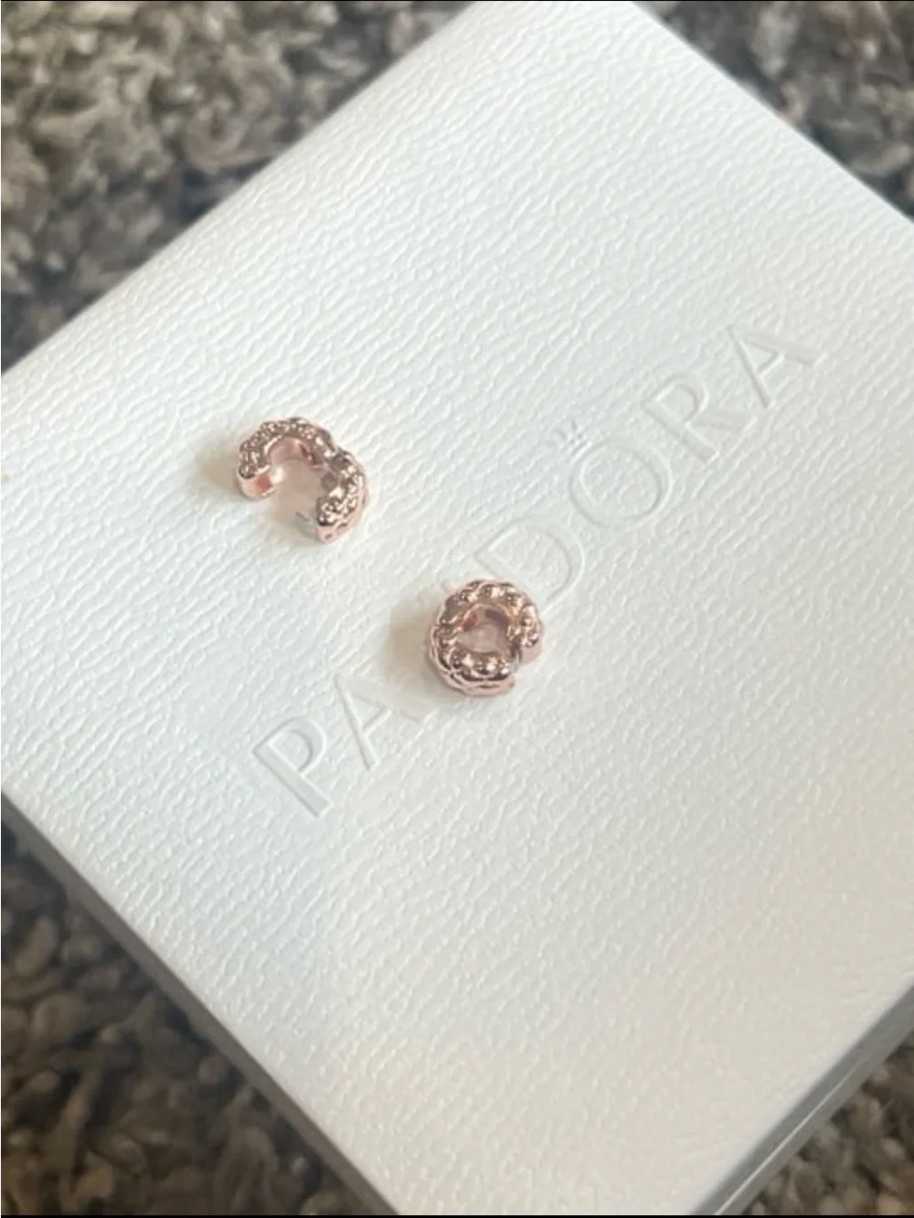 Authentic Pandora #782716C00 Slim Studded Clip Charm Rose Collection
